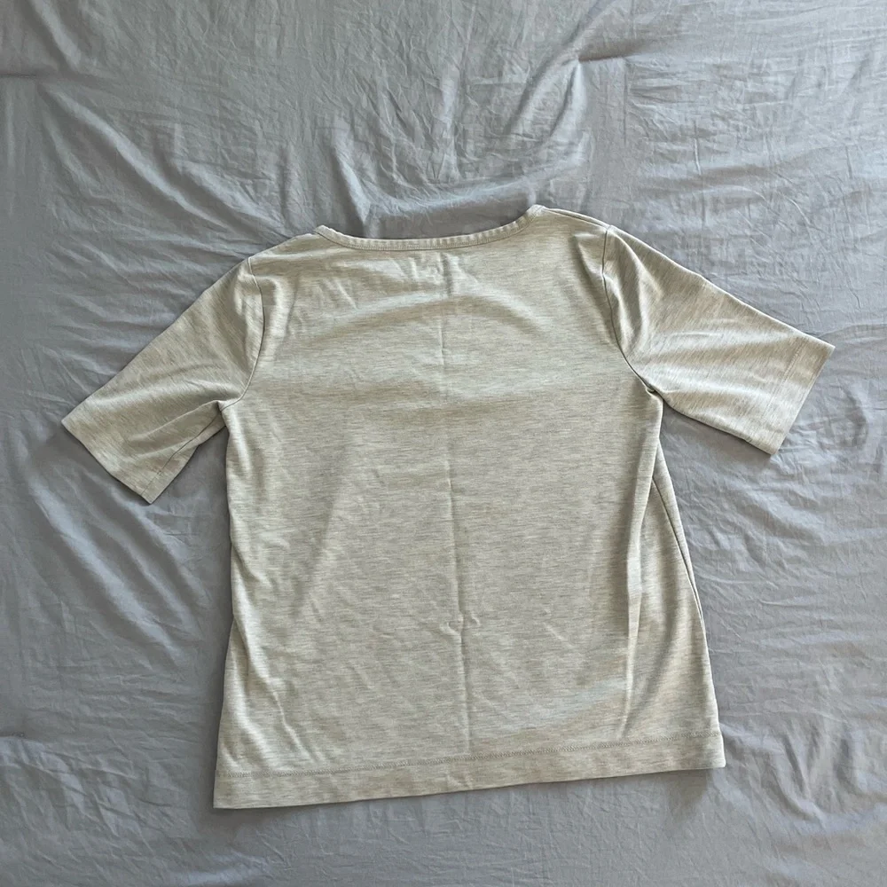 Talbots Heather Gray Short Sleeve Tee - Picture 3 of 7
